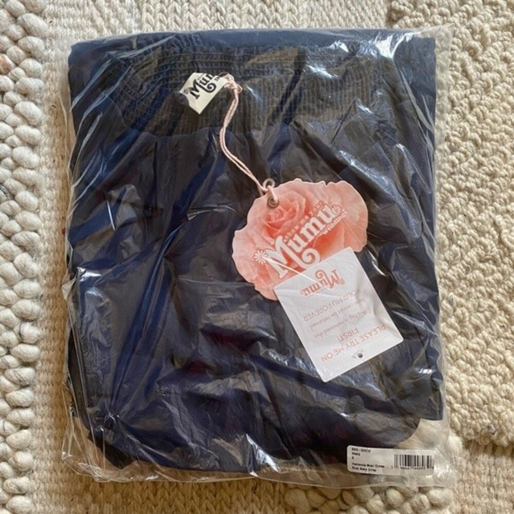 NWT Show Me Your Mumu Hacienda Maxi Dress Rich Navy Crisp Size Small - Picture 8 of 10
